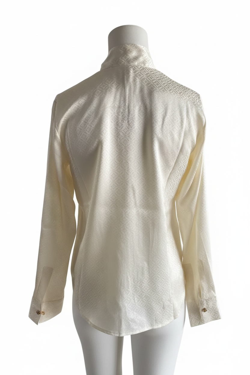 Michael Michael Kors ivory jacquard blouse, back view