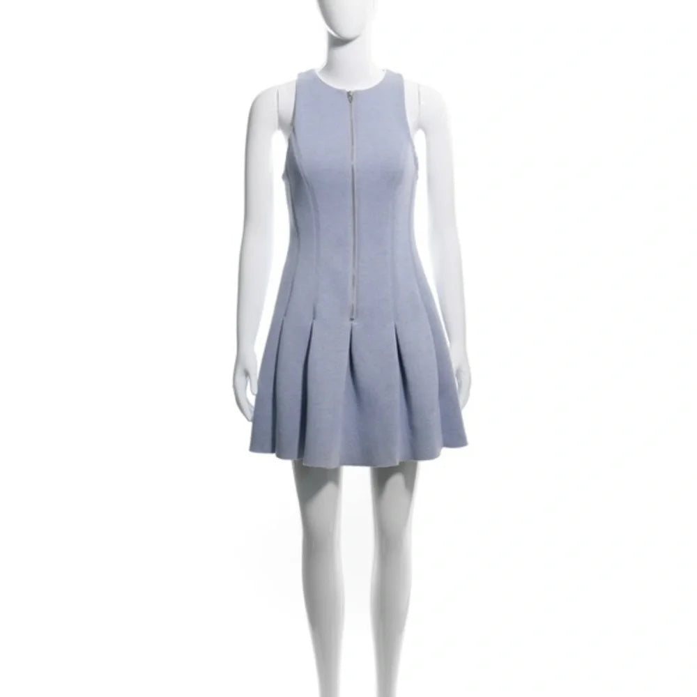 T by Alexander Wang Pleated Zip-Front Mini Dress — XS